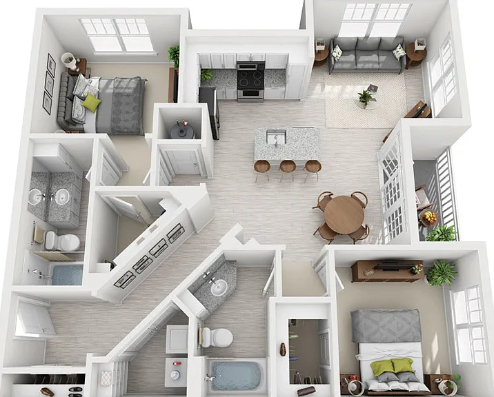 Fountains Matthews - B9 - 2 Beds - 2 Baths - 1084 Sq. ft.