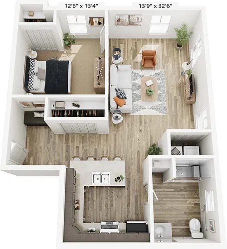 Floor plan The Compass - Income Restricted