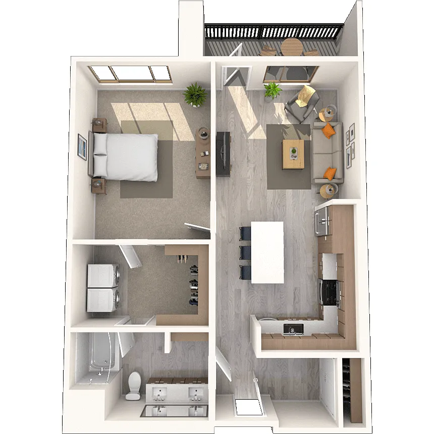 Floor plan A2A 1x1-919 SF