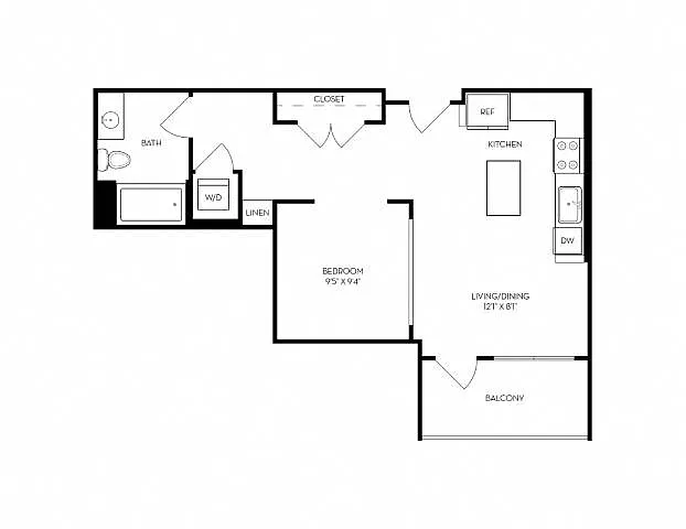 Floor plan 1X1 - G2-L