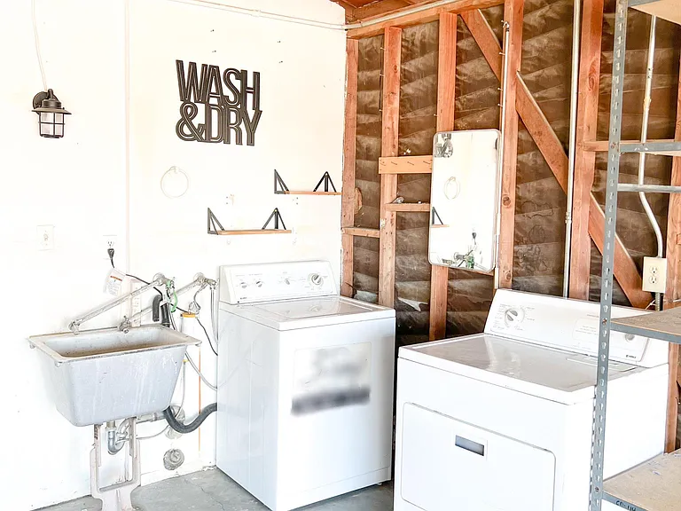 Washer and dryer in garage