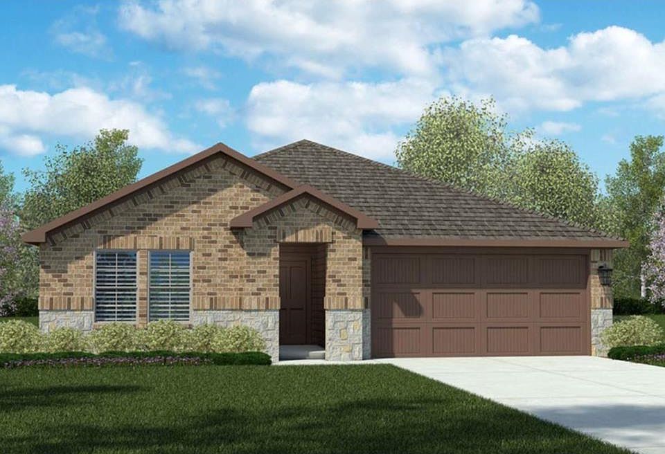 Justin Floorplan- Elevation B - All Photos shown here may not depict the specified home & features included are for illustration purposes only