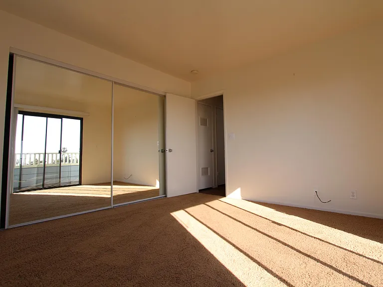 Bedroom and mirrored closet
