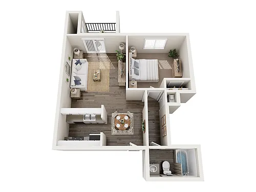 Floor plan One Bedroom One Bathroom A
