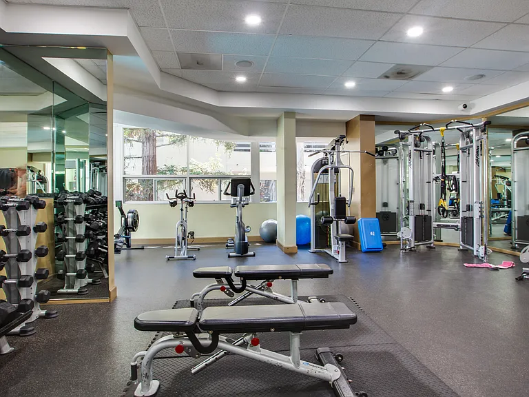 Work out in our high-tech fitness center with cardio equipment with TV screens