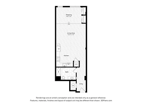 Floor plan Studio 205 Landing