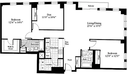 Floor plan 2 Bedrooms LL