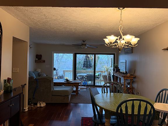 Dining area and living area from kitchen. Main balcony