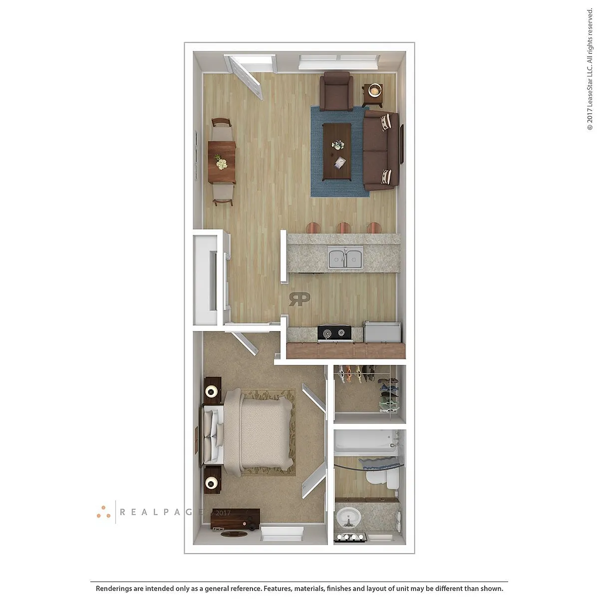 Floor plan 1 Bedroom, 1 Bath