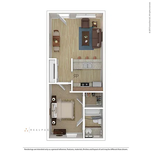 Floor plan 1 Bedroom, 1 Bath
