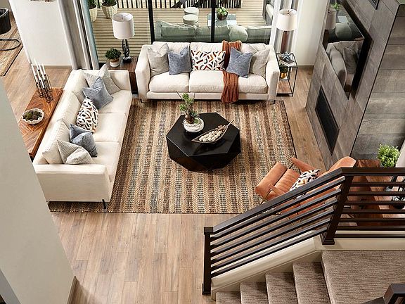 Great Room Viewed from Second Floor Loft