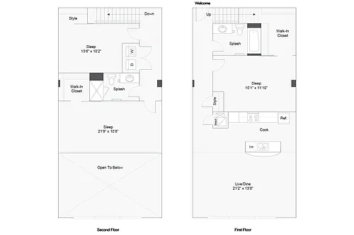 Floor plan 3 BR x 2 BA - C Loft