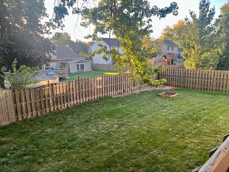 Large fenced backyard