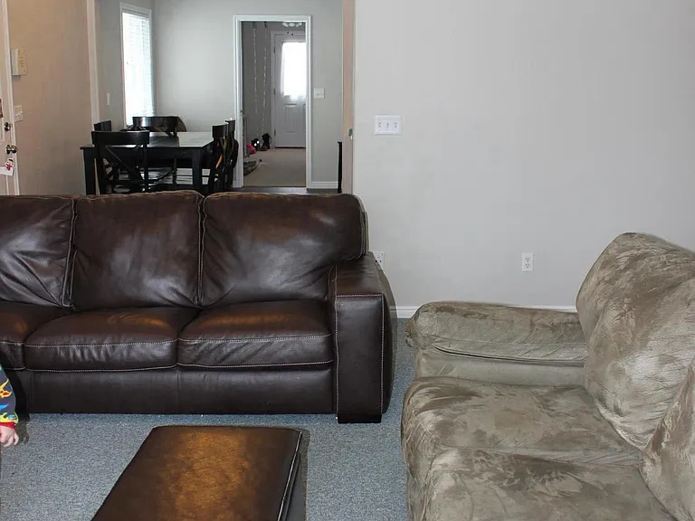 Living room, open to eating area, which leads into an additi