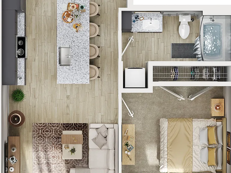 Firefly 1x1 Floor Plan
