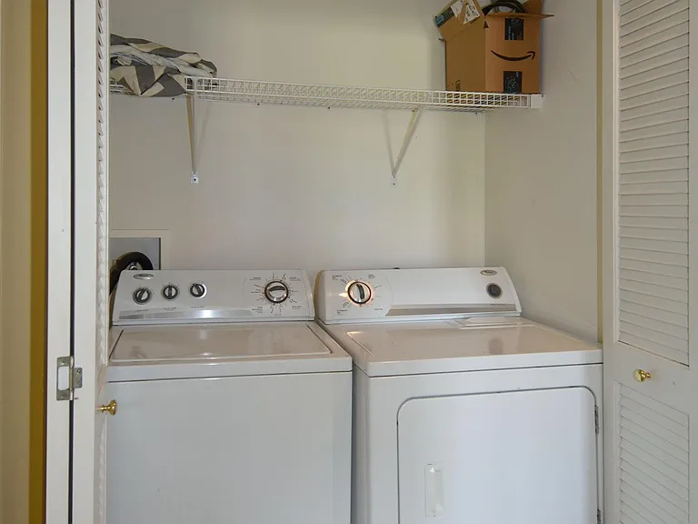 Second floor laundry has washer and dryer hooked up