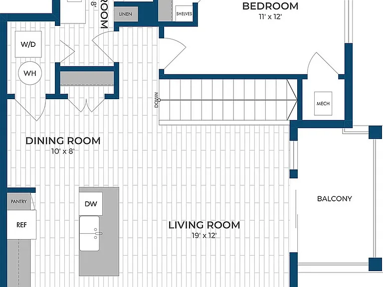 Floor Plan 1F | Seasons at Spring Street | Apartments in Mount Pleasant, WI Floor Plan 1F | Seasons at Spring Street | Apartments in Mount Pleasant, WI
