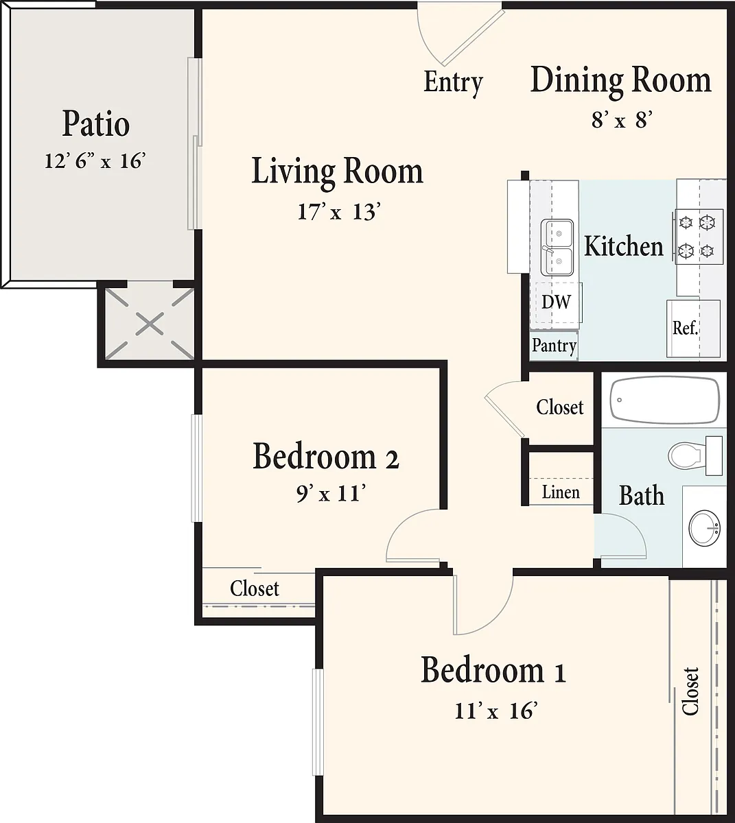 Floor plan 2 Bedroom