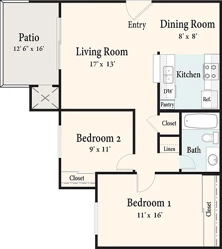 Floor plan 2 Bedroom