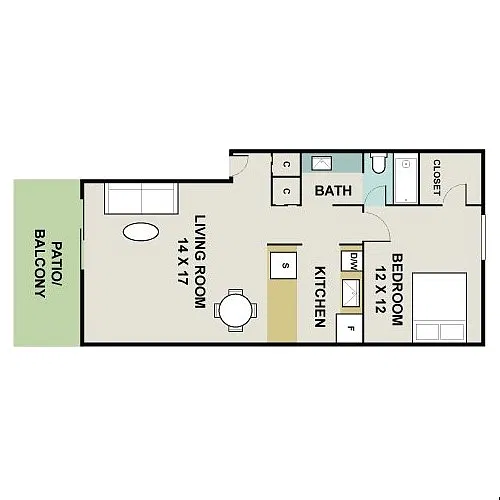 Floor plan 1 Bedroom