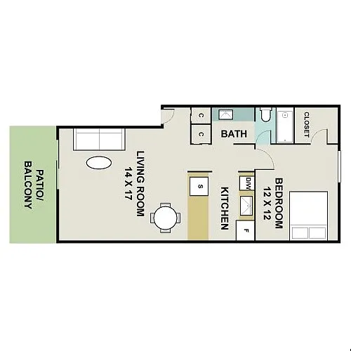 Floor plan 1 Bedroom