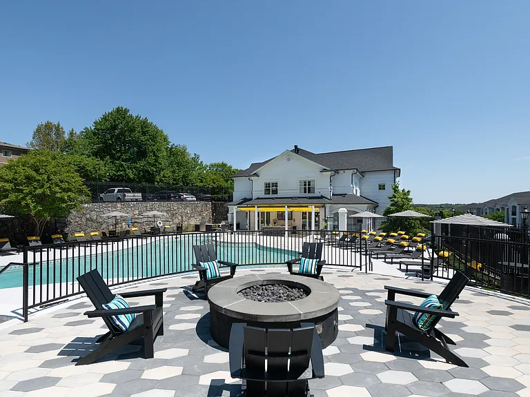 Fire Pit with Adirondack Chairs