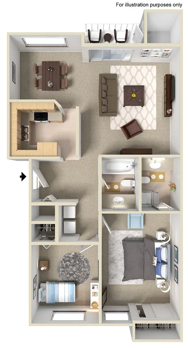 Floor plan 2 Bed 2 Bath