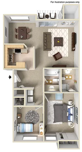 Floor plan 2 Bed 2 Bath
