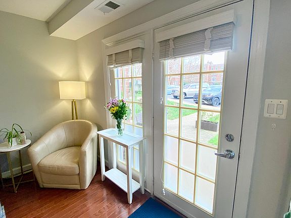 French door opens out to the patio and parking area.
