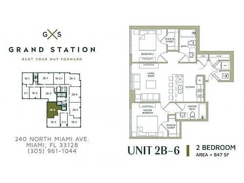 Floor plan 2 Bed 2 Bath (2B-6)