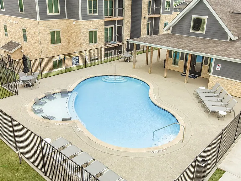 Enjoy a seasonal pool with float deck