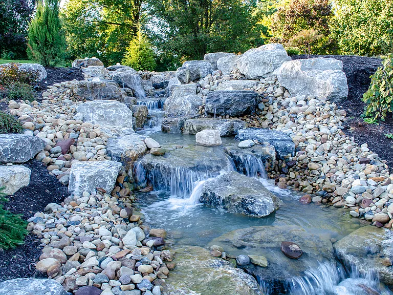 Water features across property for serene setting
