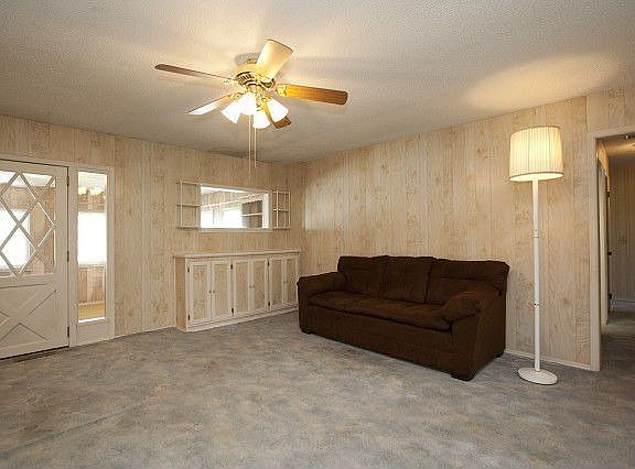 Bright living room with built in