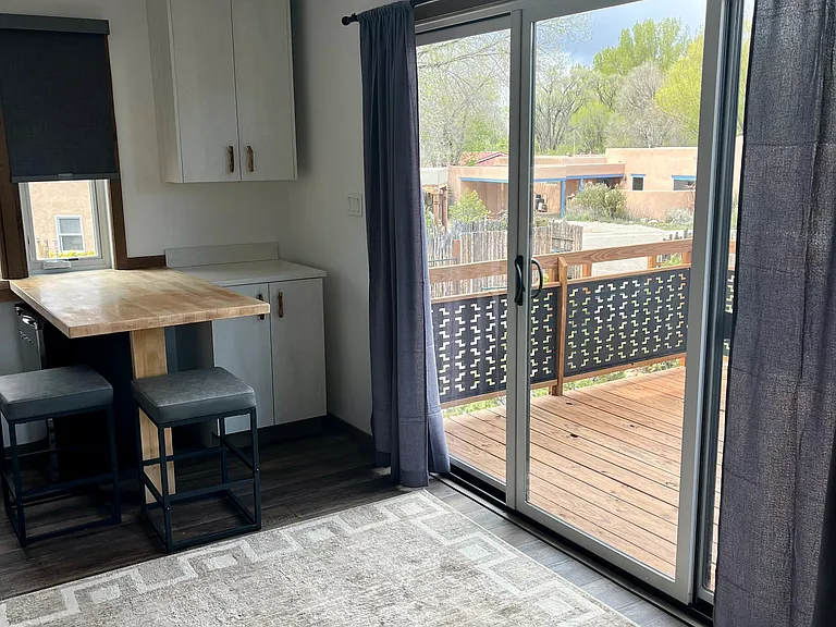Sliding glass door off the lovely deck,