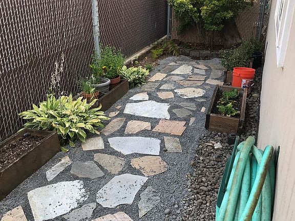 Private patio looking north.