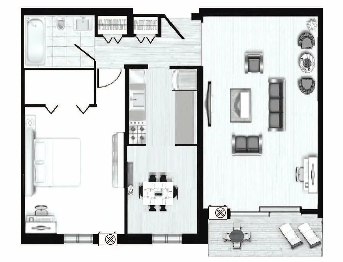Floor plan 1X1