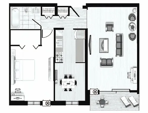 Floor plan 1X1