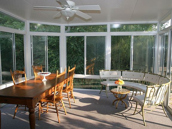 Sunroom opens to deck
