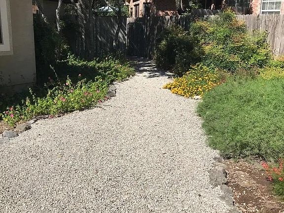 Pebble Rock trail to back yard entry