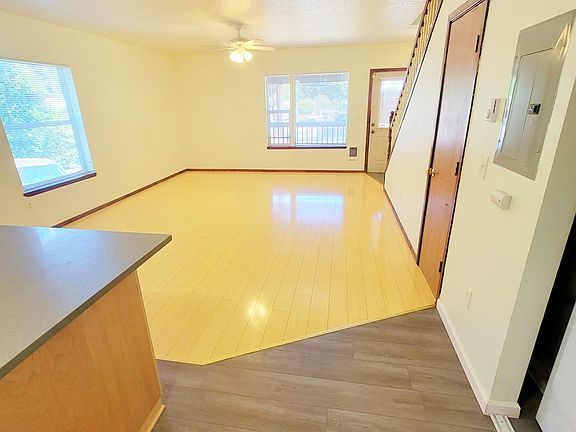 View from kitchen into living room