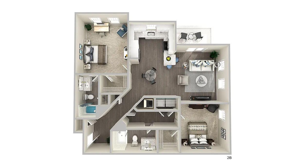 Floor plan B2 - 2 Bed | 2 Bath - Signature
