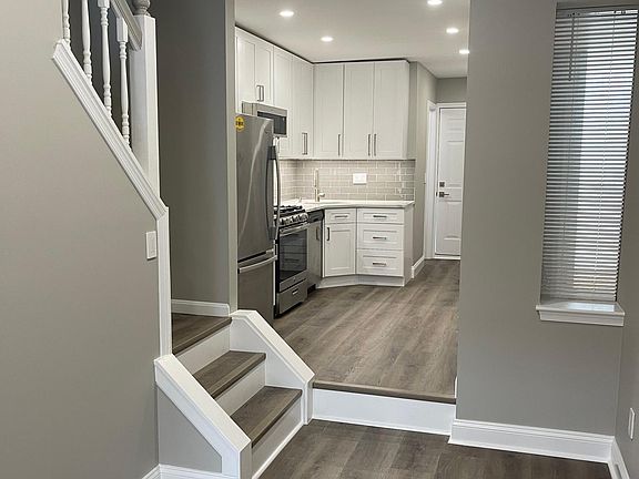 View of kitchen from dining area