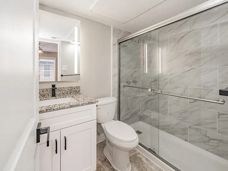 Elegant bathroom with clean design and updated fixtures.