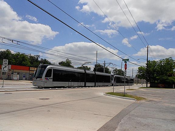 Light rail on Fulton, directly across from home., taking you inot the N side of Downtown.