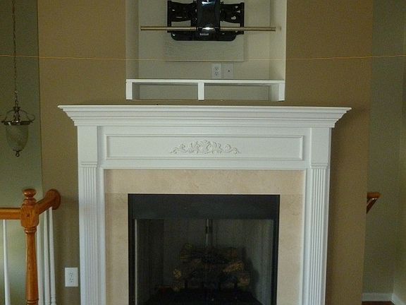 Fireplace and TV Alcove