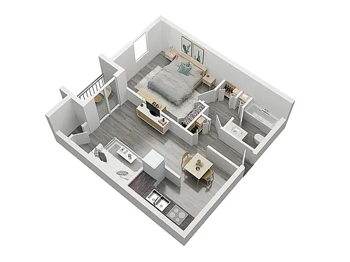 Floor plan 1X1-1A