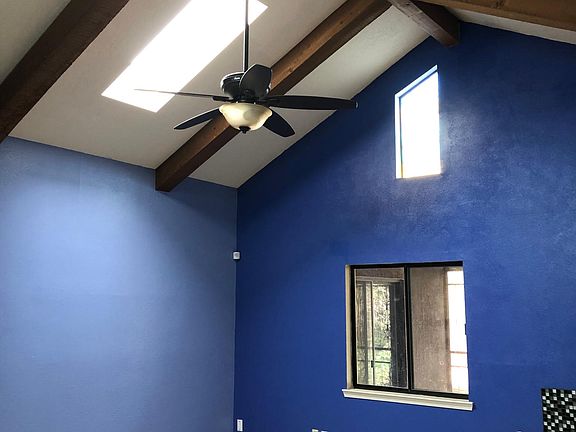 Family room cathedral ceiling and skylight