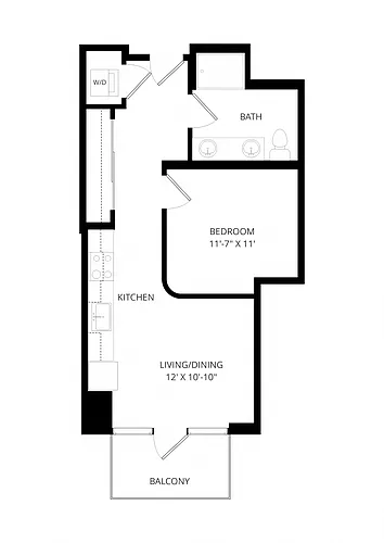 Floor plan 1X1 B1
