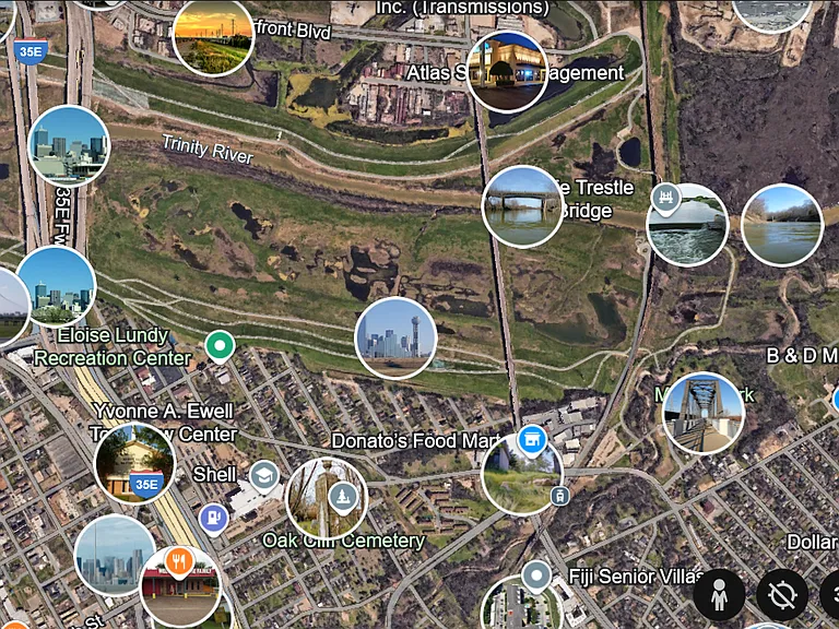 Google Earth of surrounding businesses