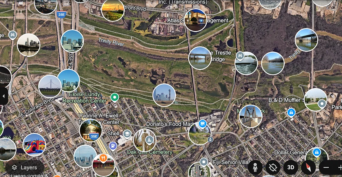Google Earth of surrounding businesses - 109 S Corinth Street Rd